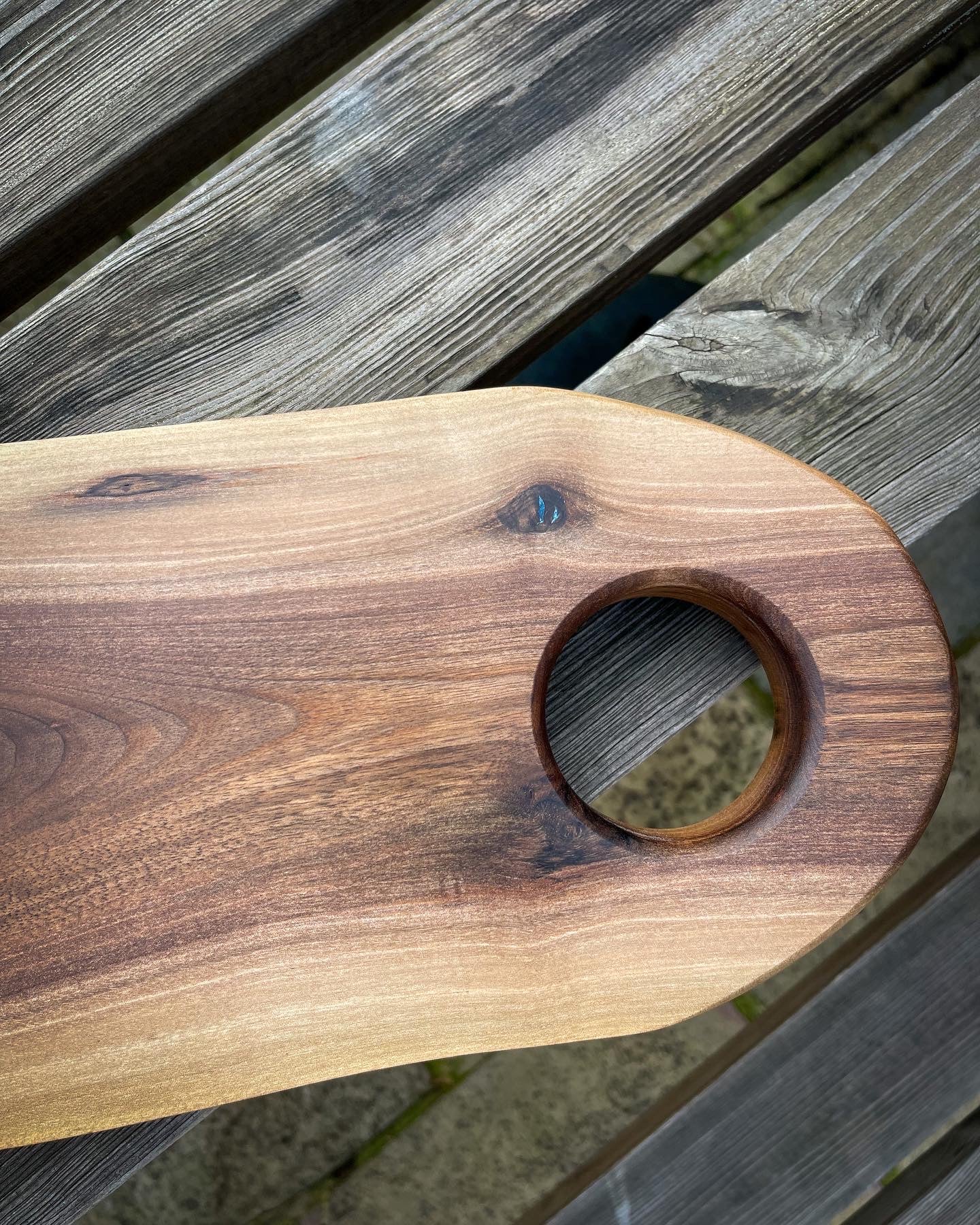 Extra Large Walnut Wood and Blue Epoxy Resin Charcuterie Board