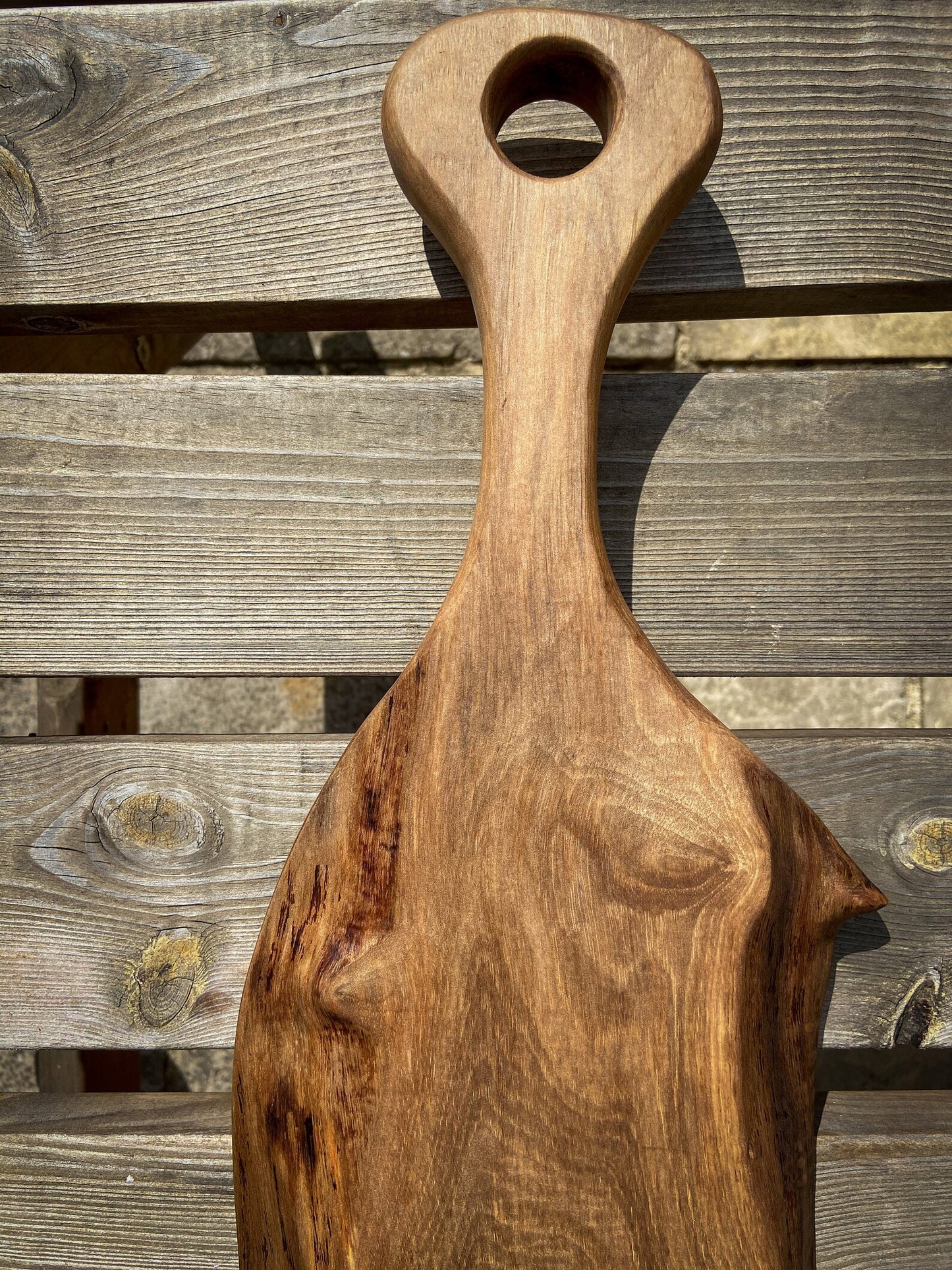 Large English Walnut and Pickled Green Epoxy Resin Charcuterie Board