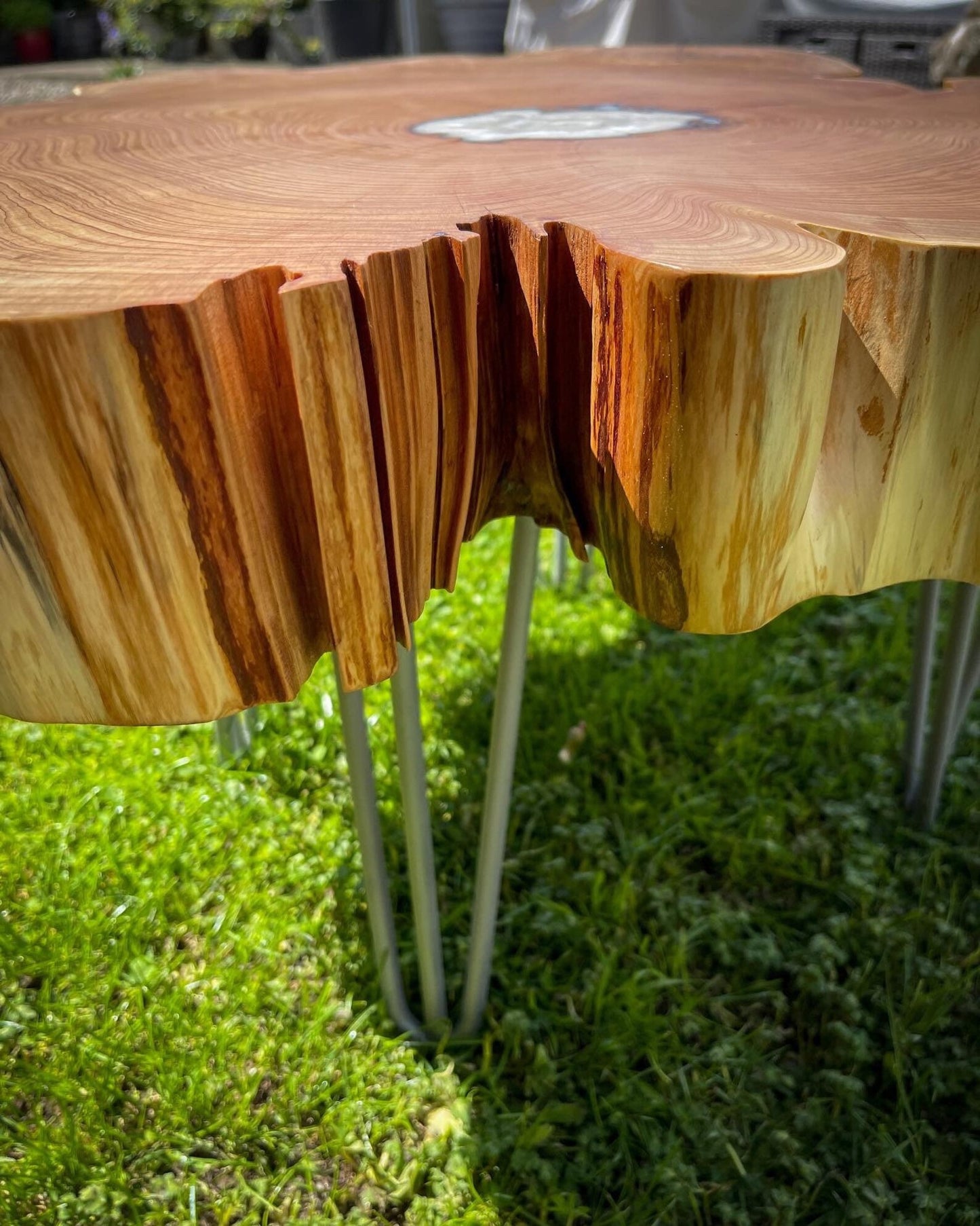 Cypress Cookie Coffee Table With Pearl Epoxy