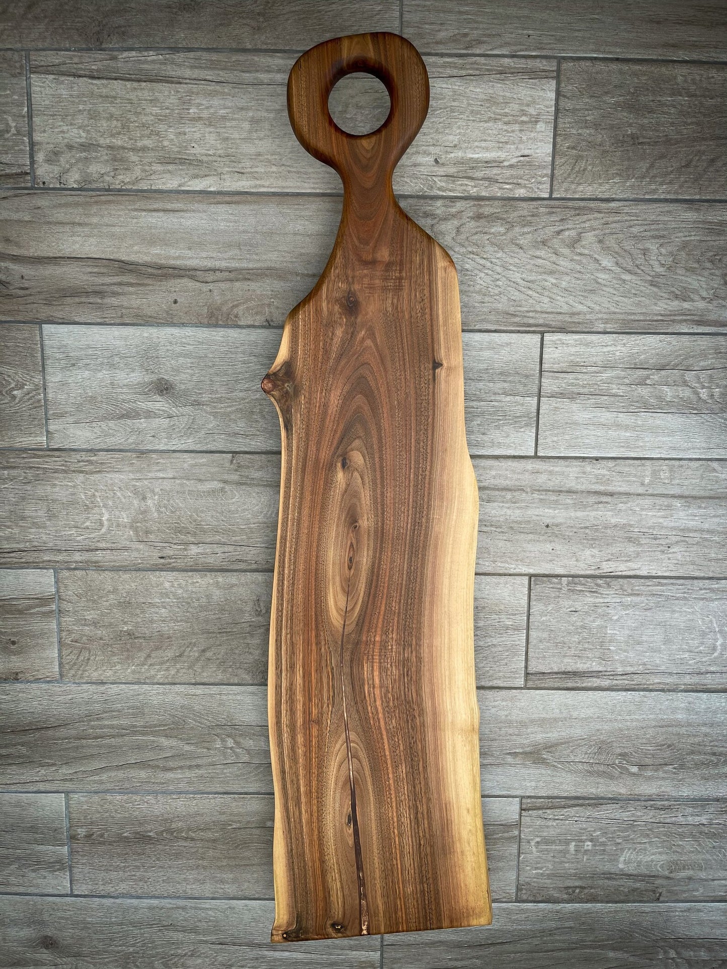 Extra Large Walnut Wood and Golden Bronze Epoxy Resin Charcuterie Board