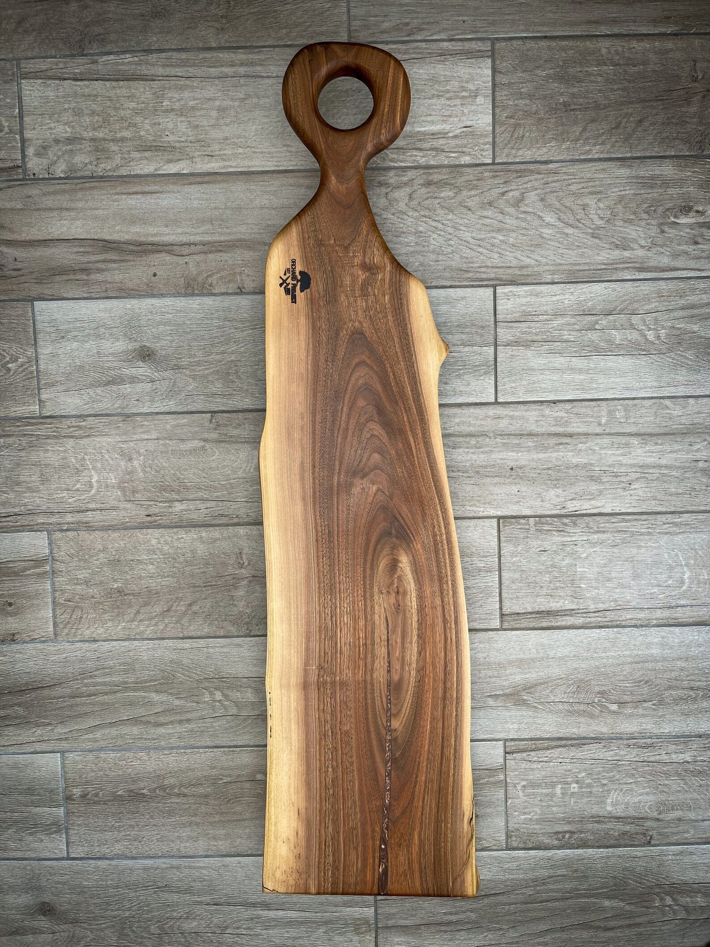Extra Large Walnut Wood and Golden Bronze Epoxy Resin Charcuterie Board