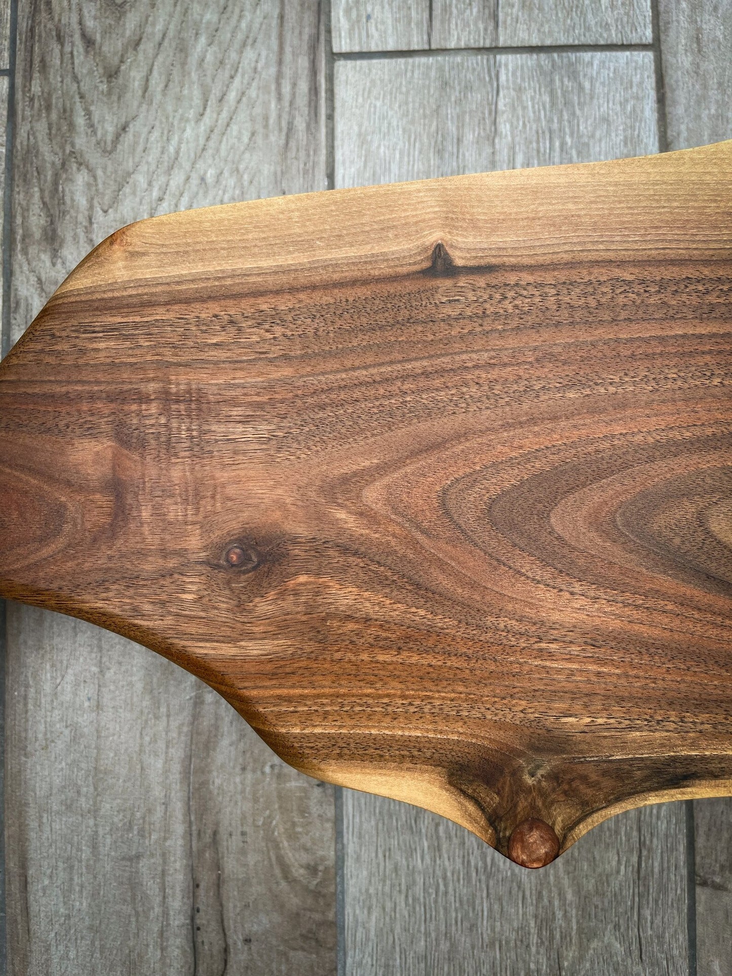 Extra Large Walnut Wood and Golden Bronze Epoxy Resin Charcuterie Board