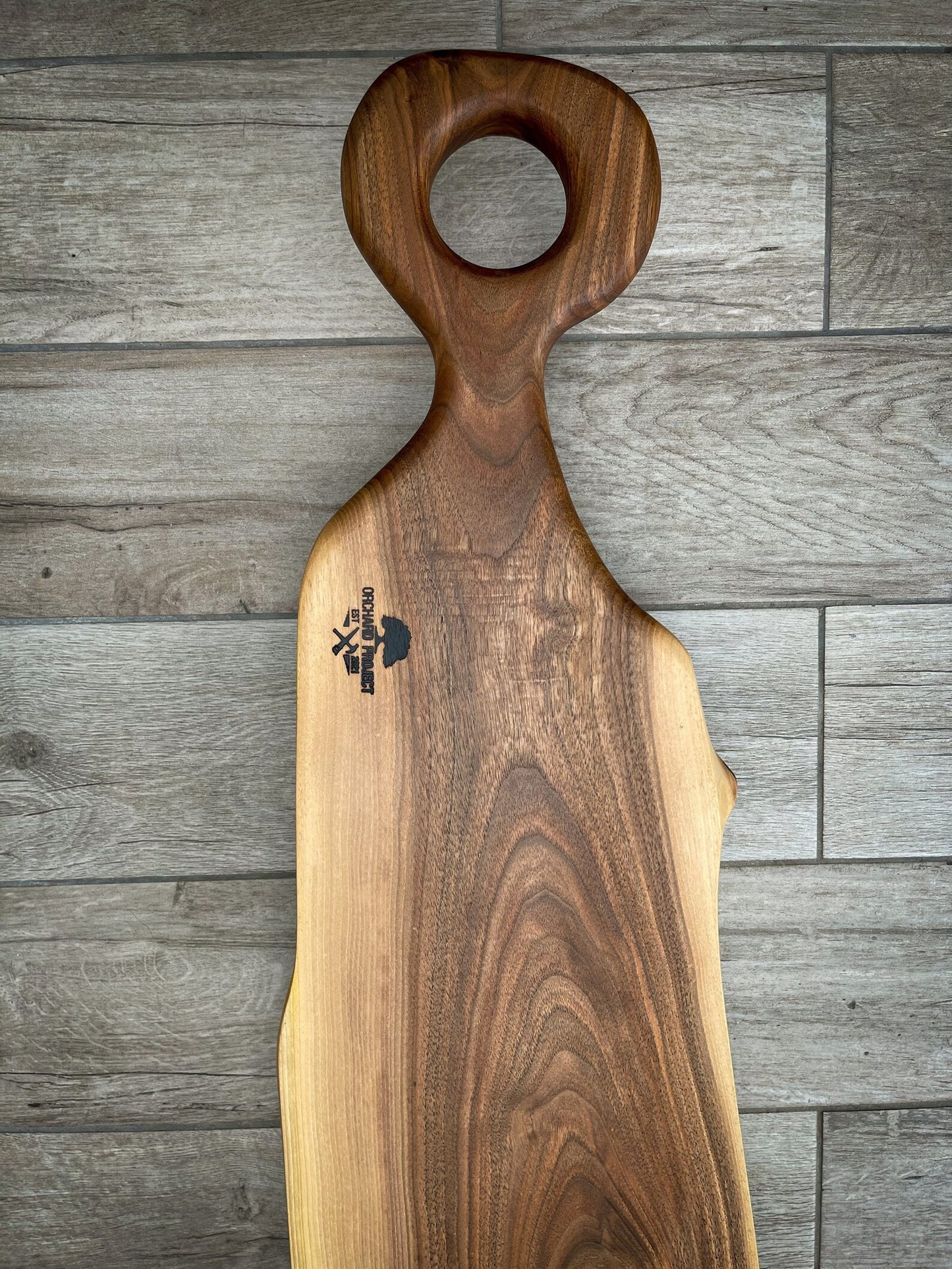 Extra Large Walnut Wood and Golden Bronze Epoxy Resin Charcuterie Board