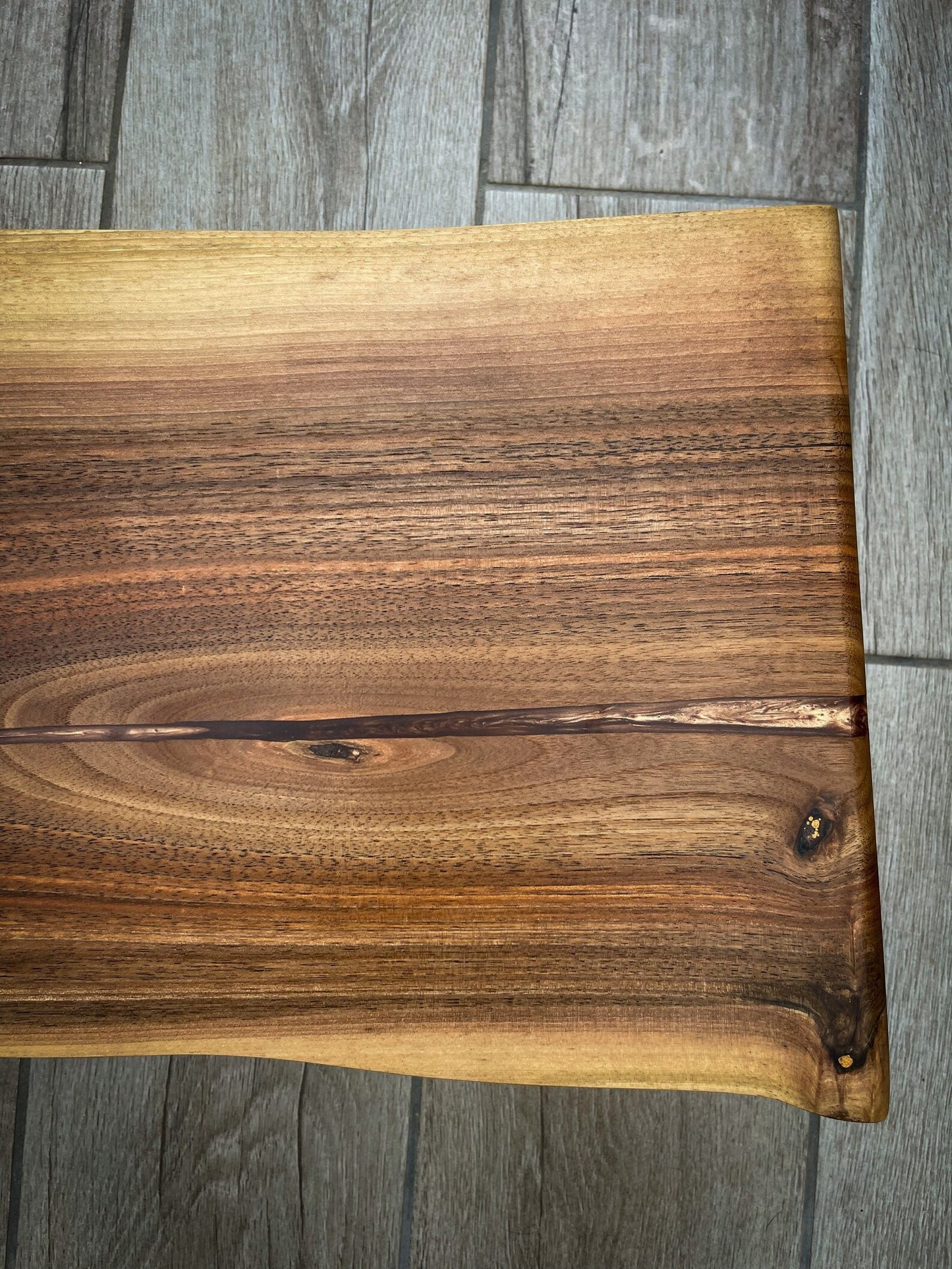 Extra Large Walnut Wood and Golden Bronze Epoxy Resin Charcuterie Board