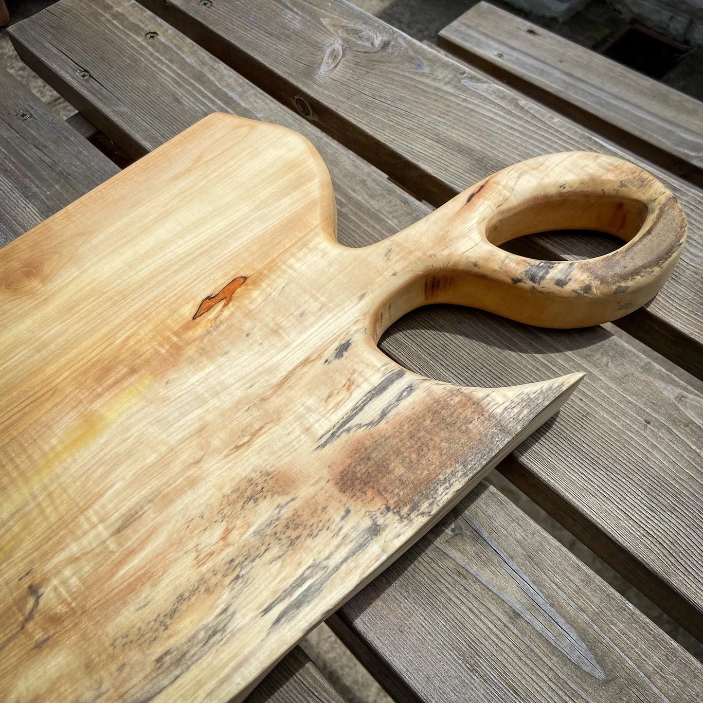 Large Horse Chestnut Wood and Orange Epoxy Resin Charcuterie Board