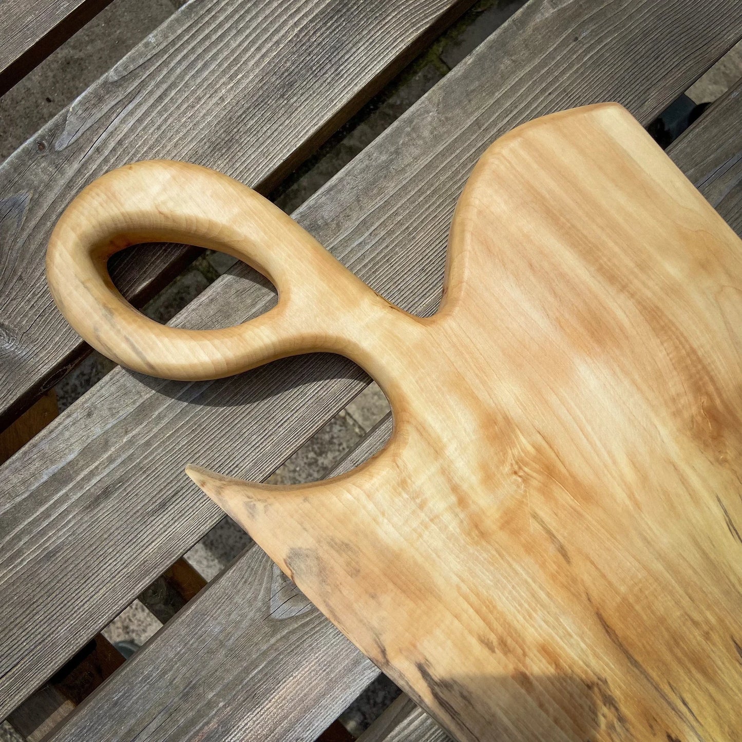 Large Horse Chestnut Wood and Orange Epoxy Resin Charcuterie Board