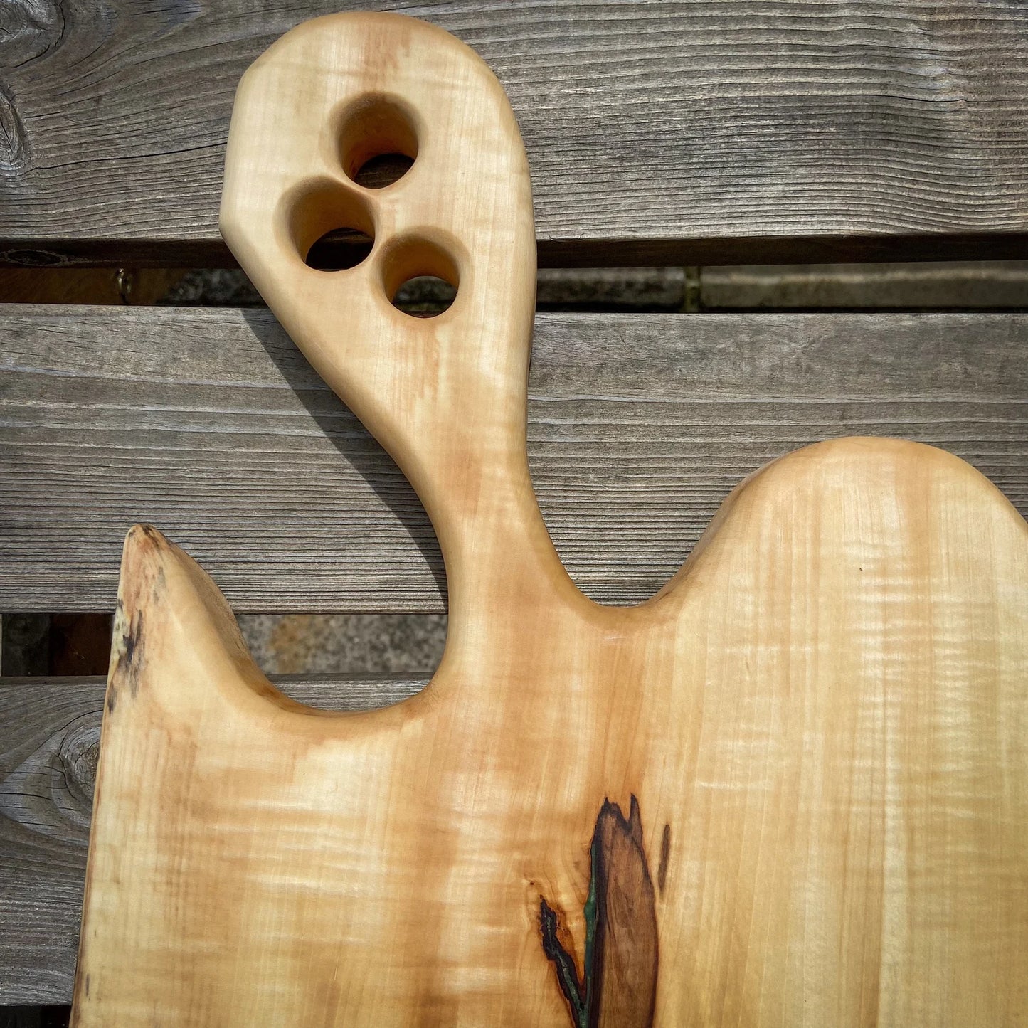 Large Horse Chestnut Wood and Green Epoxy Resin Charcuterie Board