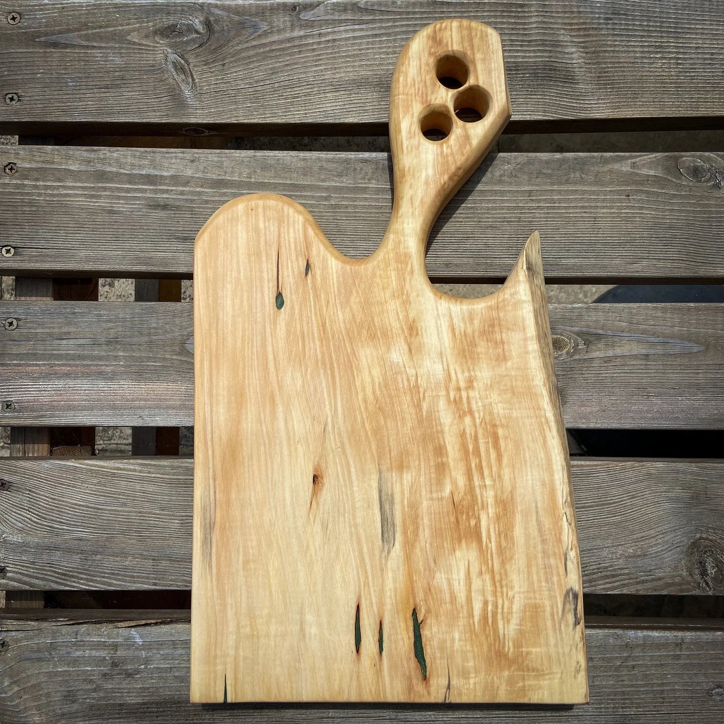Large Horse Chestnut Wood and Green Epoxy Resin Charcuterie Board