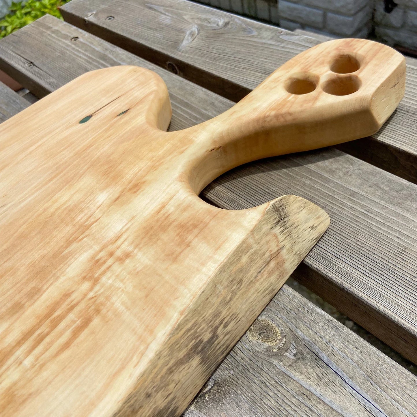 Large Horse Chestnut Wood and Green Epoxy Resin Charcuterie Board