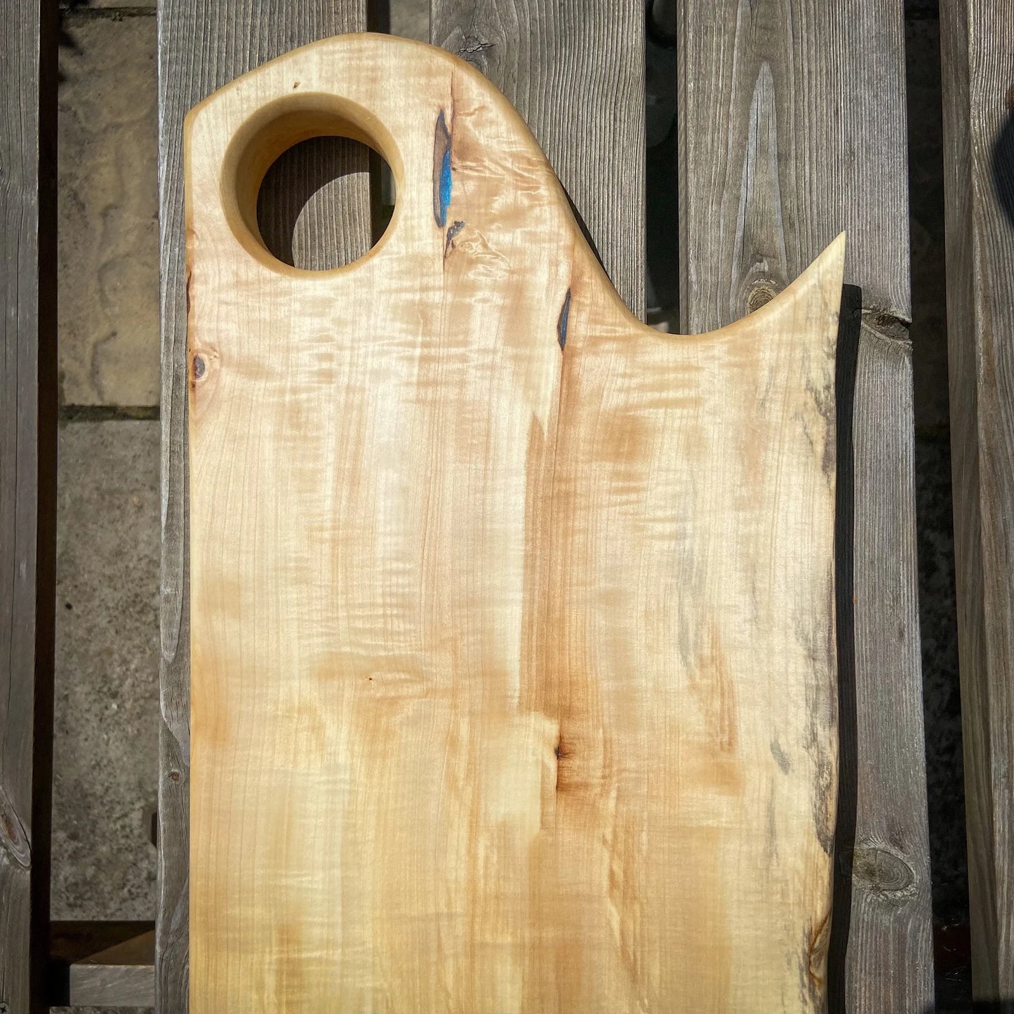 Extra Large Horse Chestnut Wood and Blue Epoxy Resin Charcuterie Board