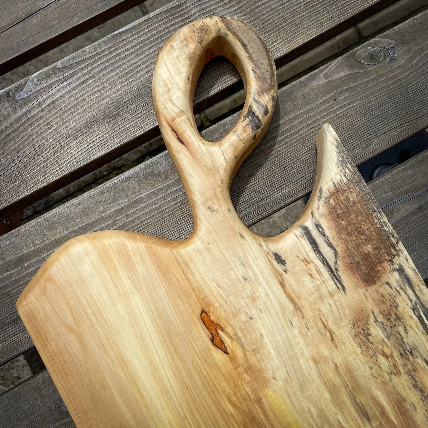 Large Horse Chestnut Wood and Orange Epoxy Resin Charcuterie Board