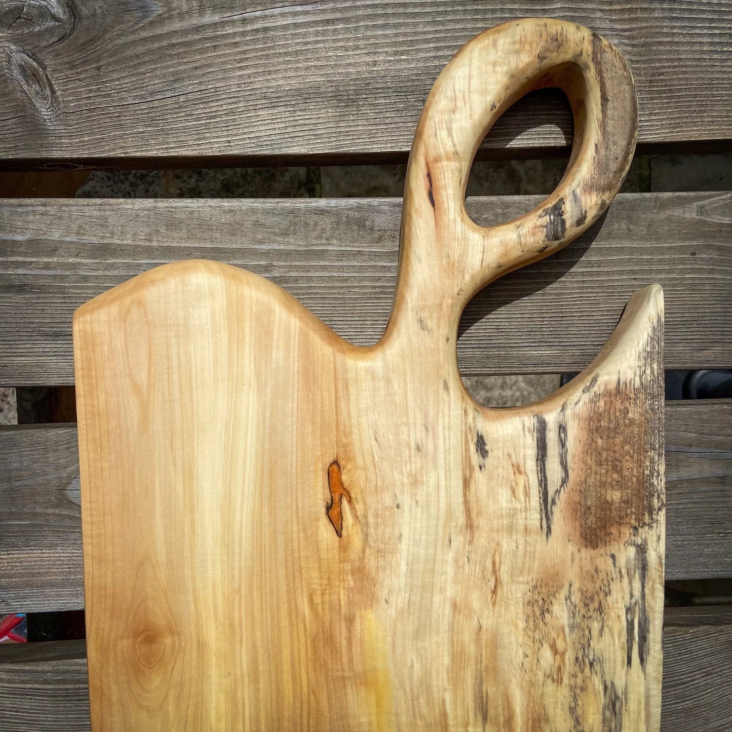 Large Horse Chestnut Wood and Orange Epoxy Resin Charcuterie Board