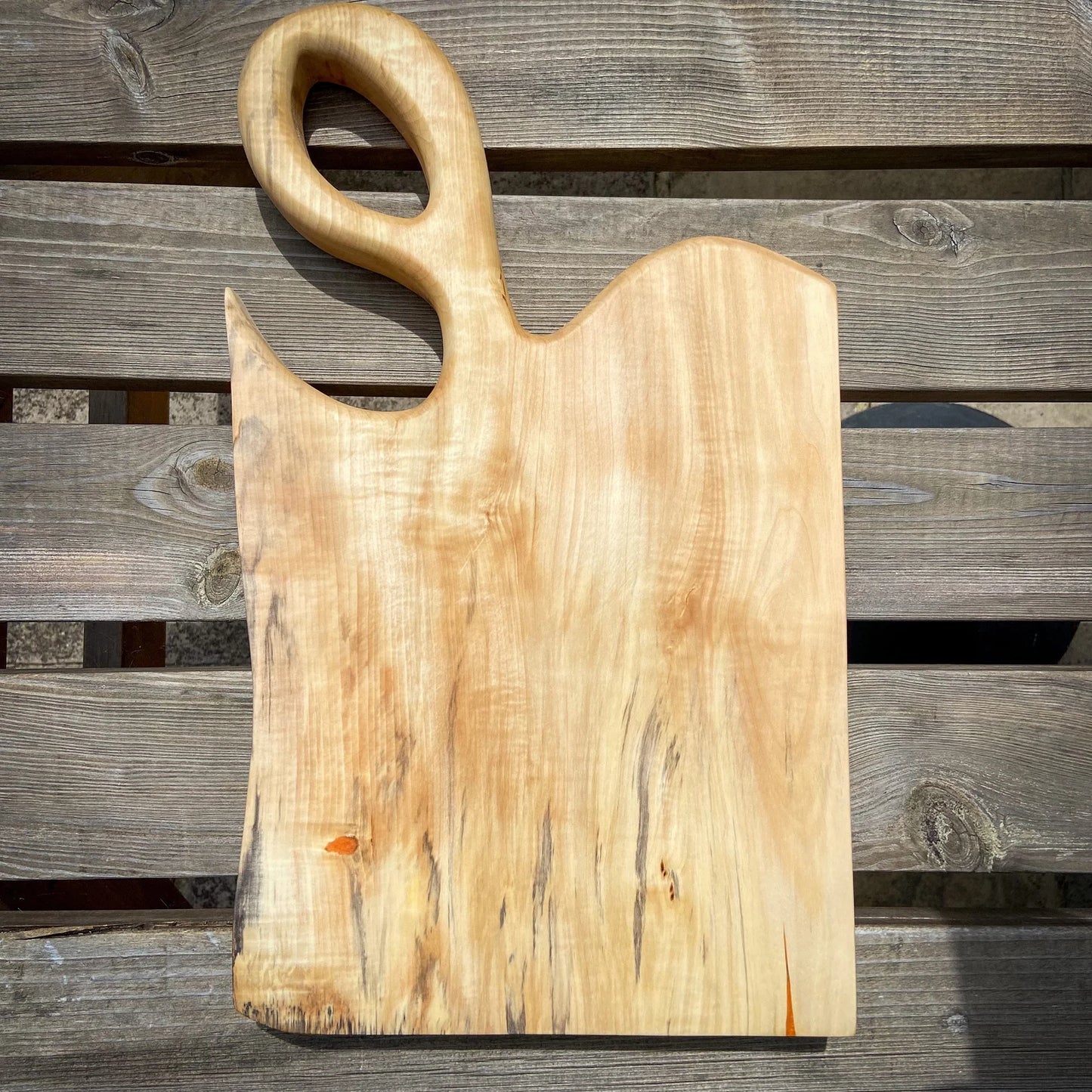 Large Horse Chestnut Wood and Orange Epoxy Resin Charcuterie Board