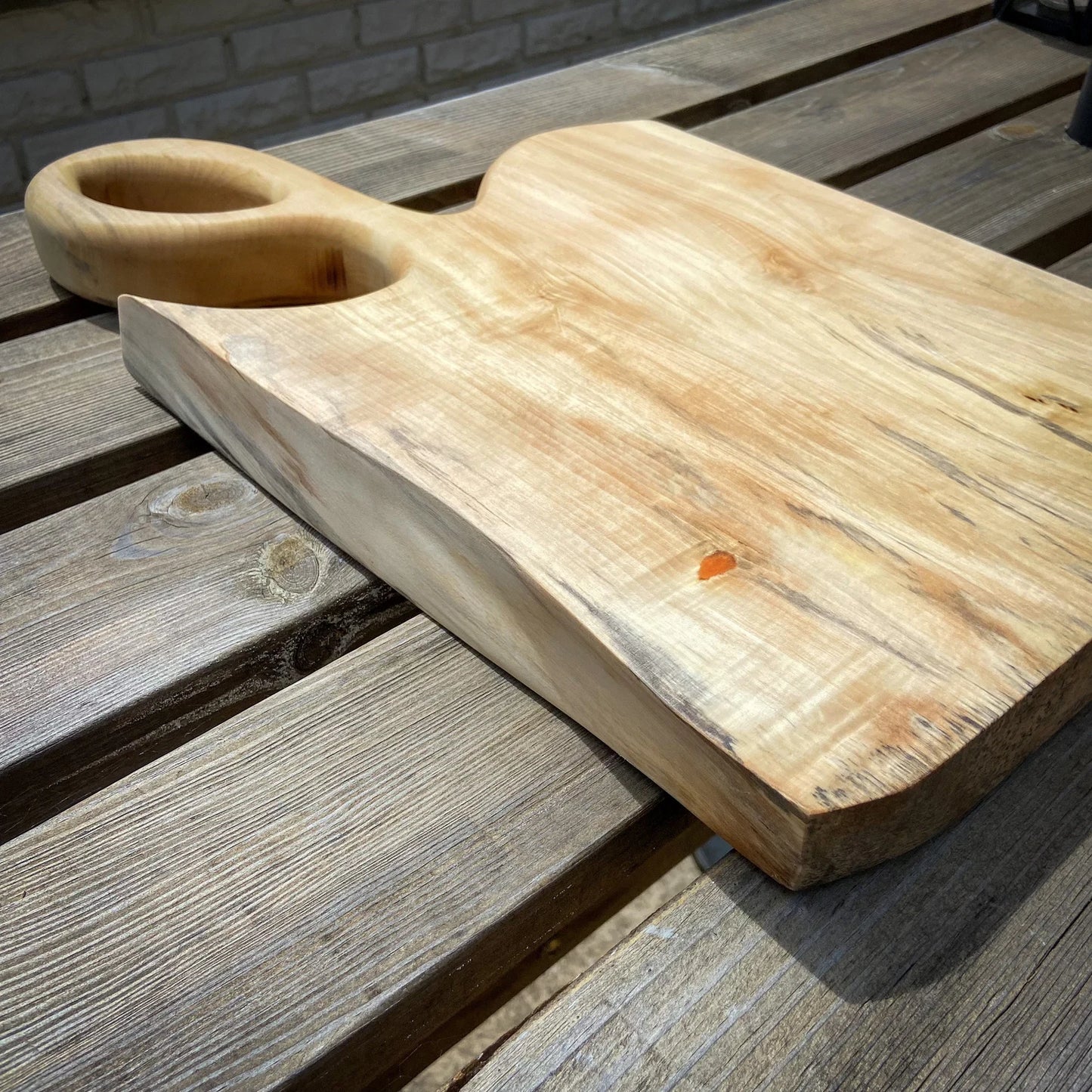 Large Horse Chestnut Wood and Orange Epoxy Resin Charcuterie Board