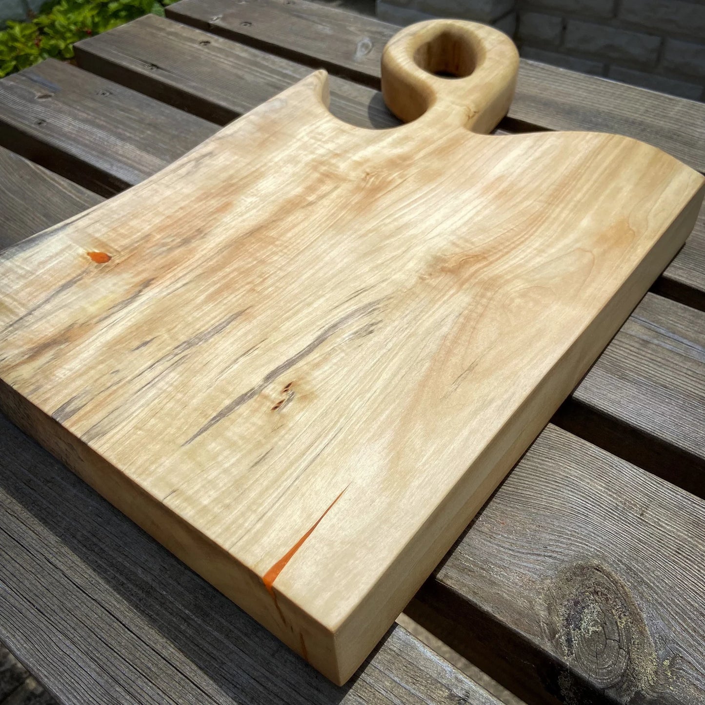Large Horse Chestnut Wood and Orange Epoxy Resin Charcuterie Board