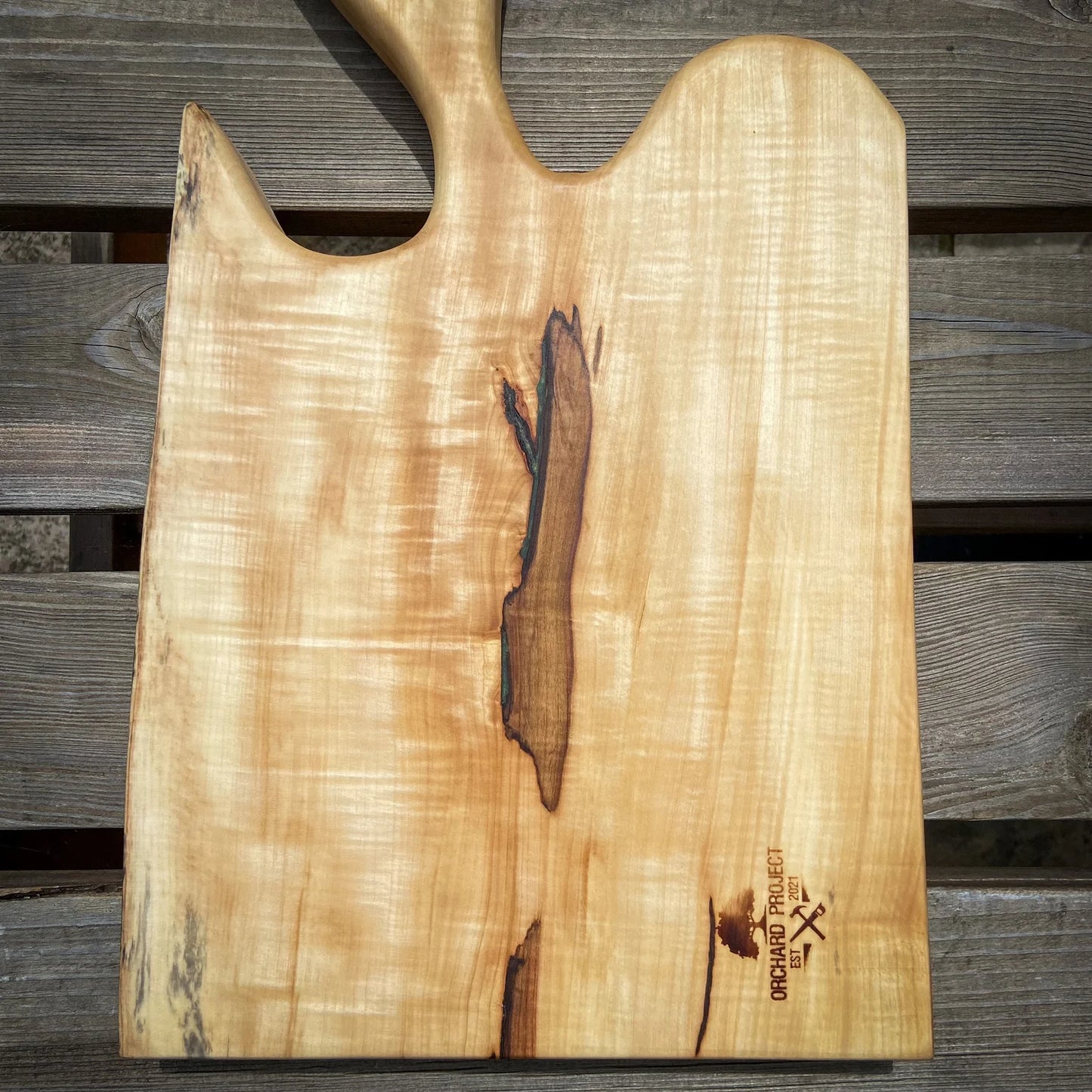 Large Horse Chestnut Wood and Green Epoxy Resin Charcuterie Board