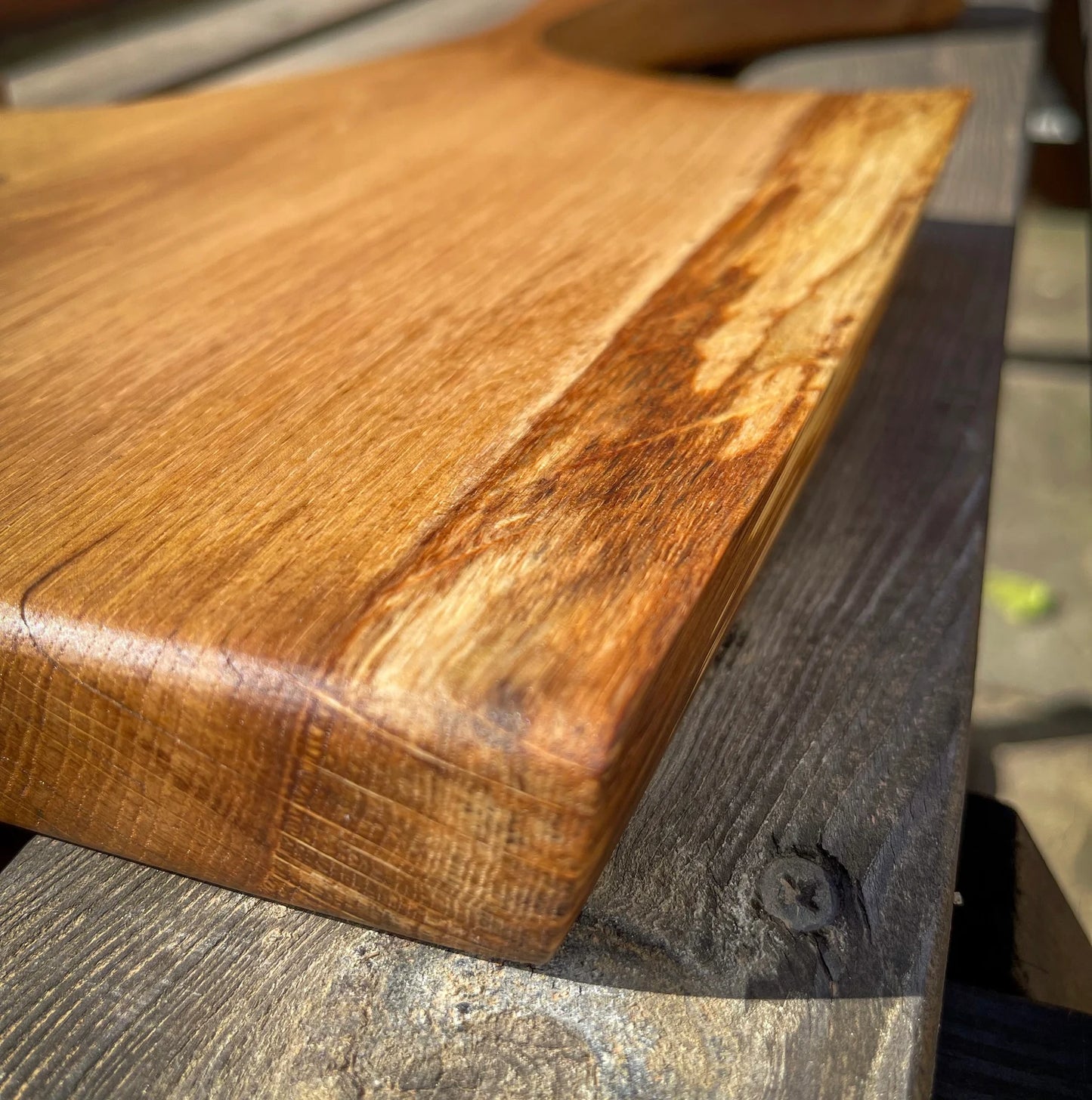 Medium Oak Wood and Blue Epoxy Resin Charcuterie Board