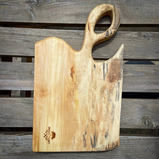 Large Horse Chestnut Wood and Orange Epoxy Resin Charcuterie Board