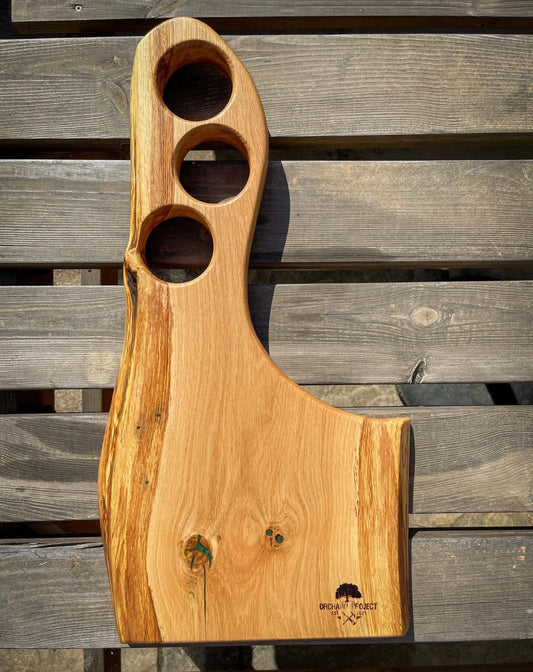 Medium Oak Wood and Dragon's Gold Green Epoxy Resin Charcuterie Board