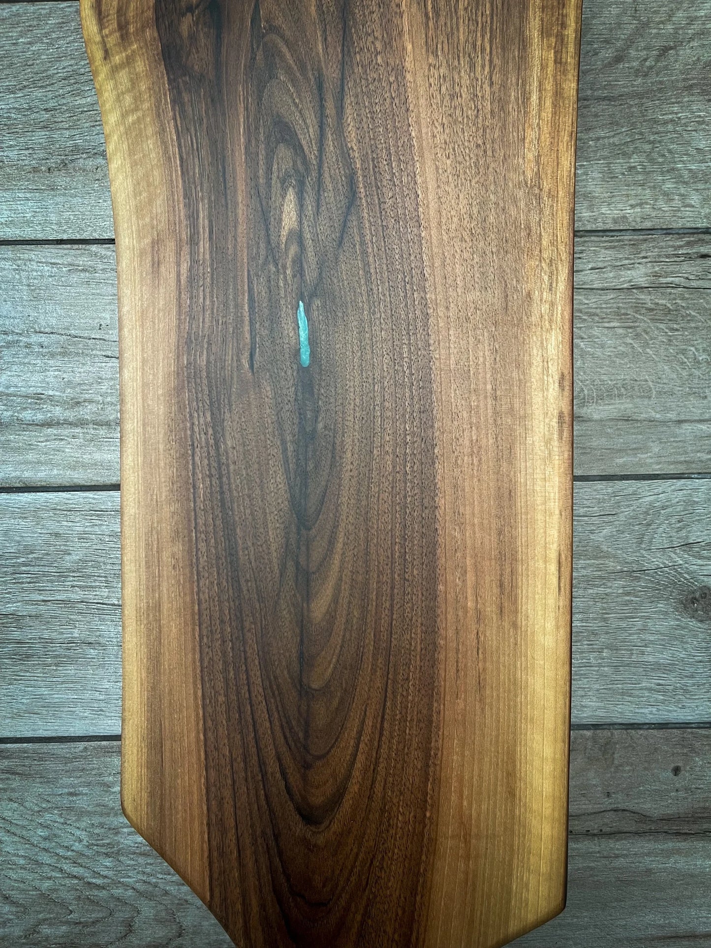 Extra Large Walnut Wood and Green Epoxy Resin Charcuterie Board