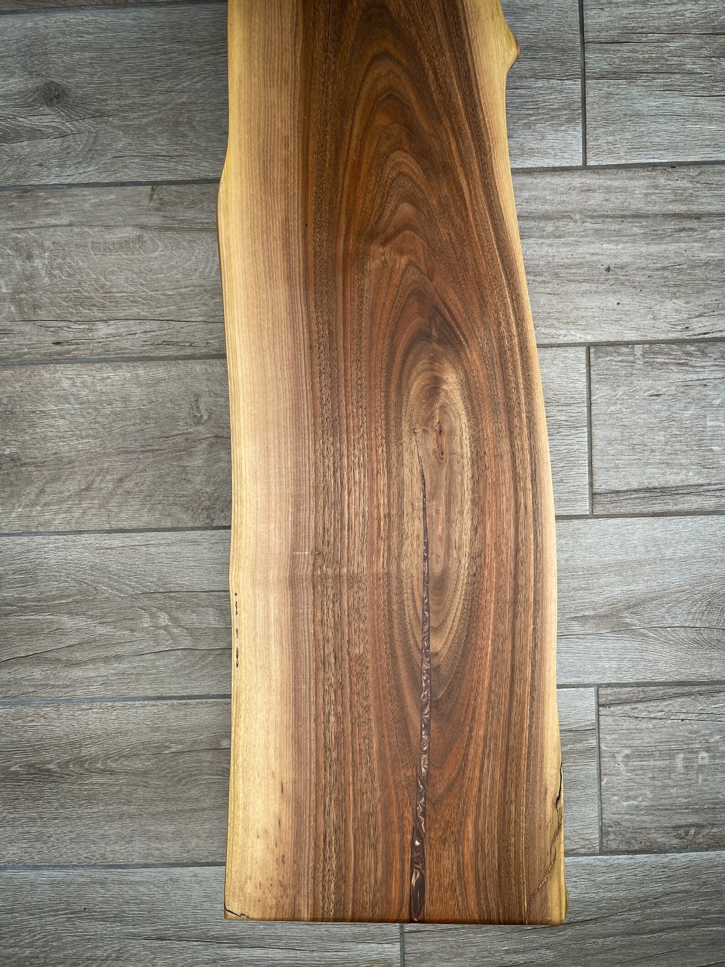 Extra Large Walnut Wood and Golden Bronze Epoxy Resin Charcuterie Board