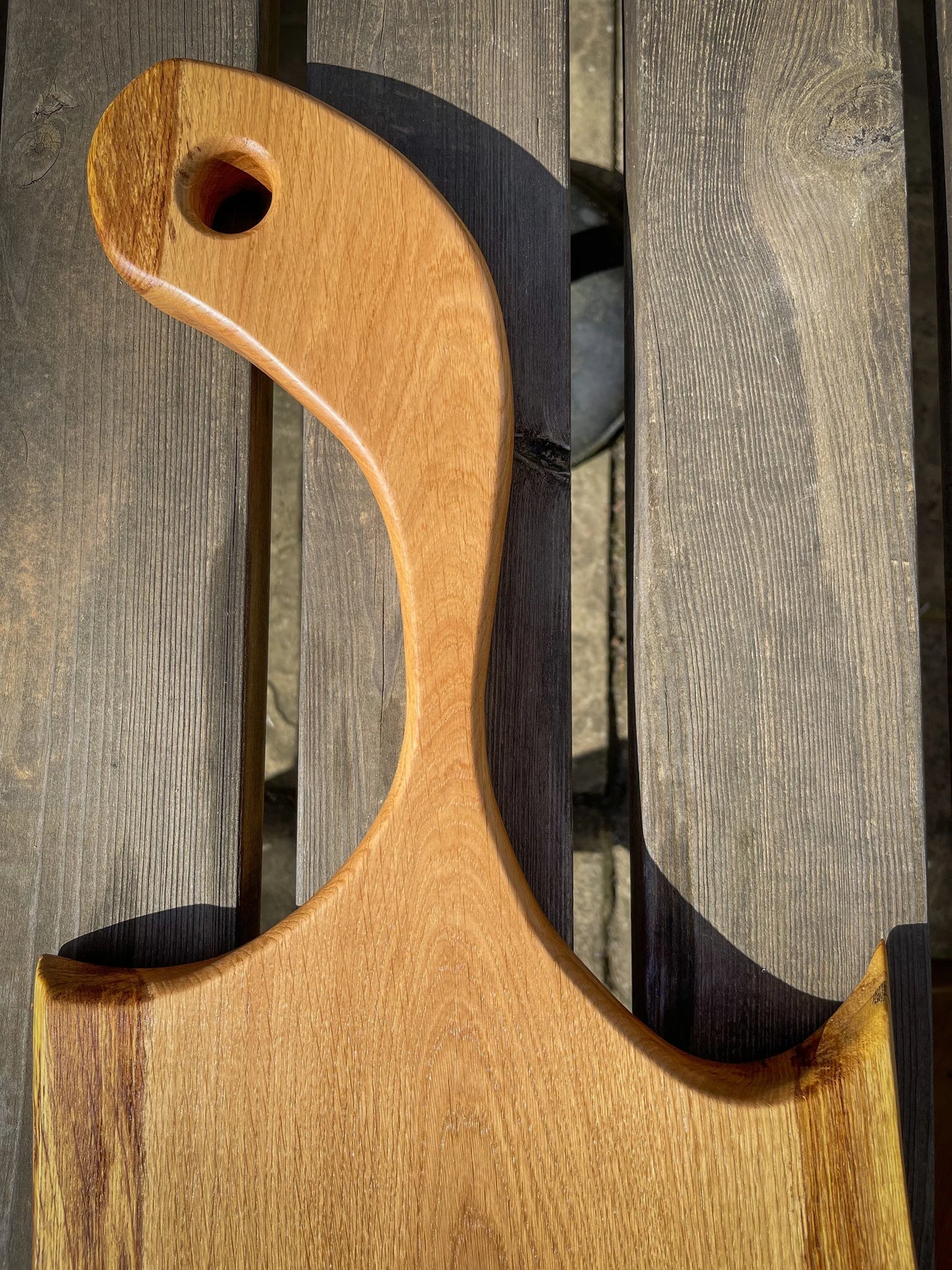 Medium Oak Wood and Blue Epoxy Resin Charcuterie Board