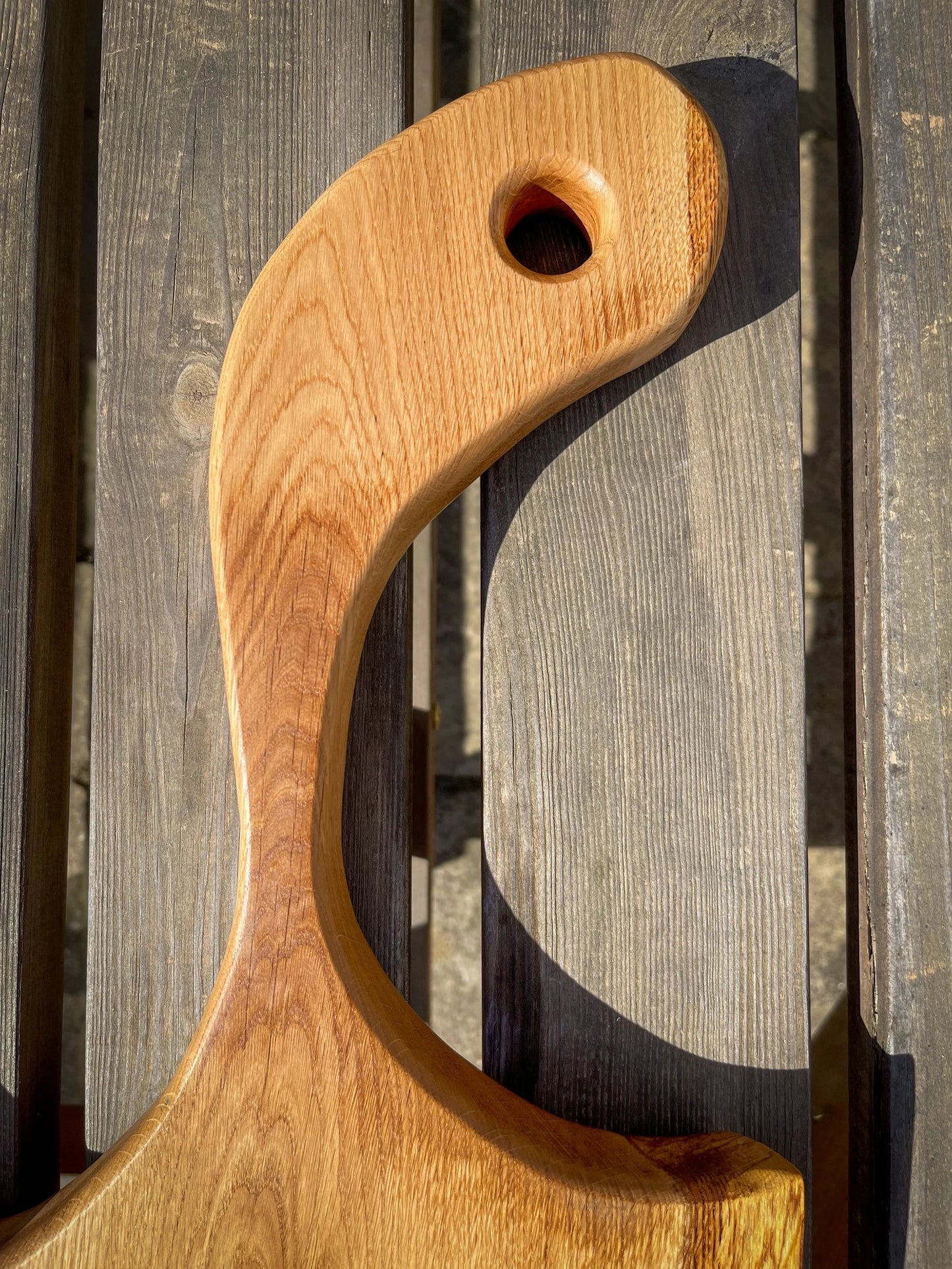 Medium Oak Wood and Blue Epoxy Resin Charcuterie Board