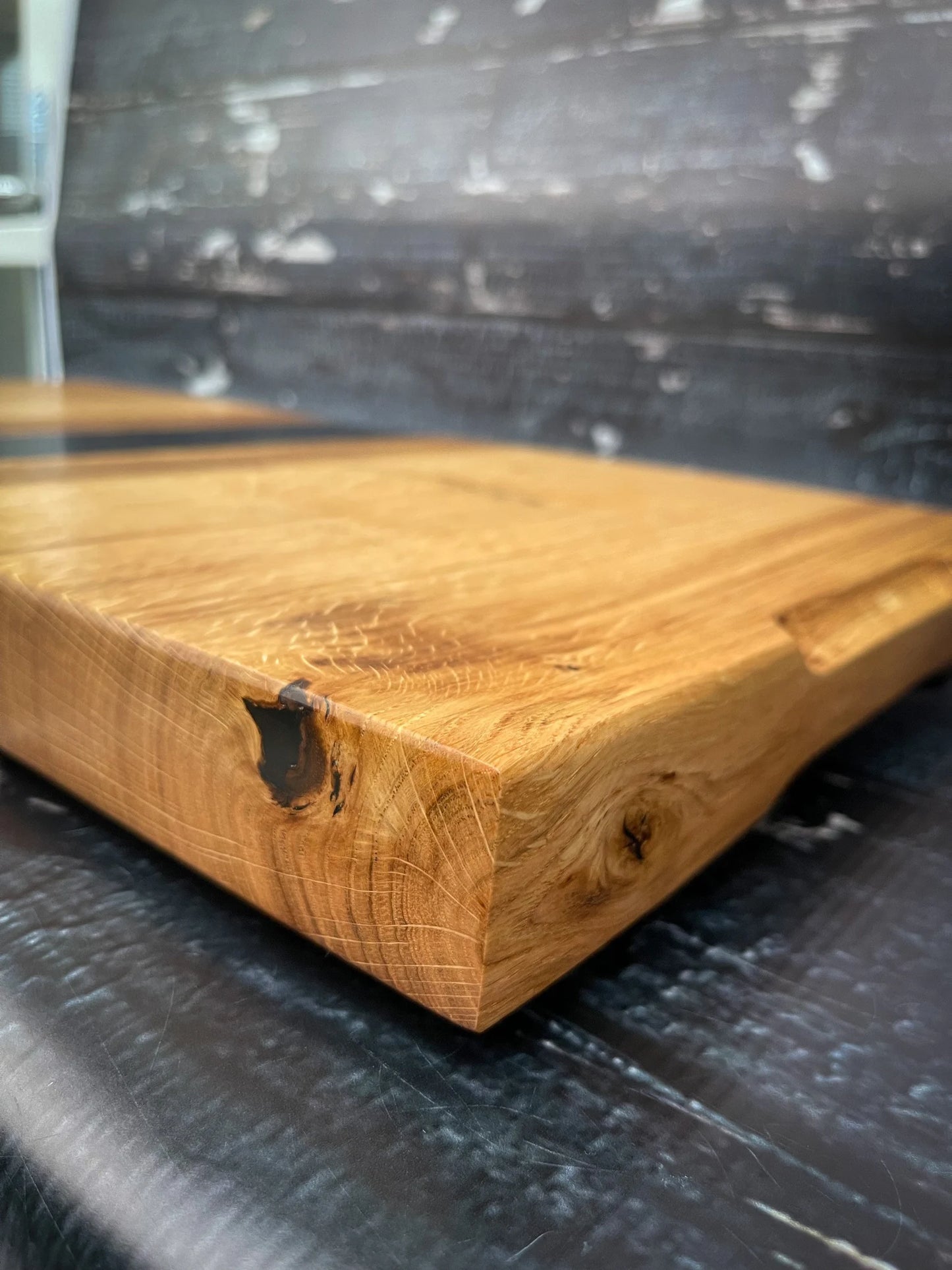 Extra Large Oak Wood and Black Epoxy Resin Charcuterie Board